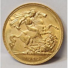 AUSTRALIA 1915 . HALF 1/2 SOVEREIGN . PERTH . GOLD
